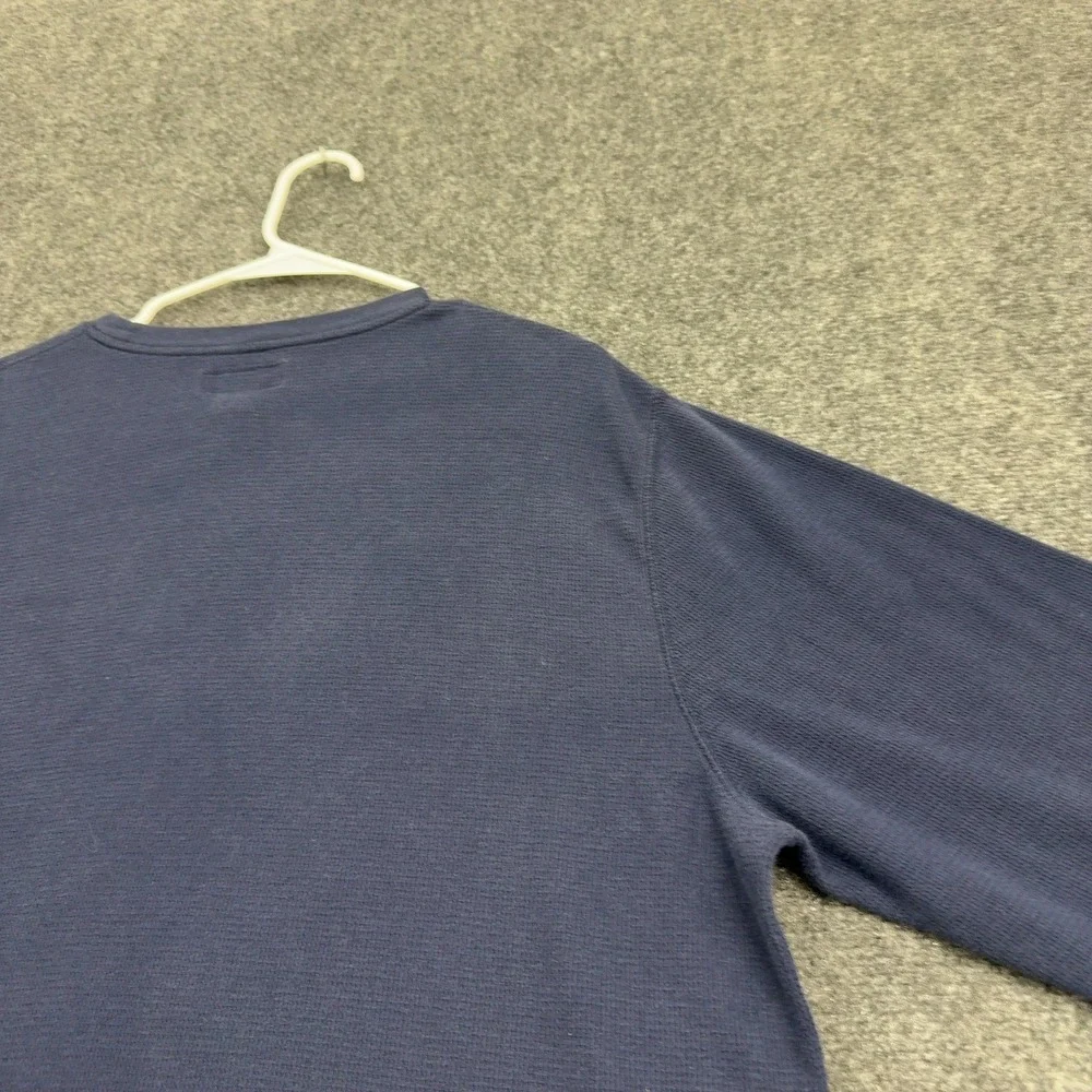 Polo Ralph Lauren Sleepwear Shirt Mens 2XL Blue Waffle Knit Thermal Long Sleeve